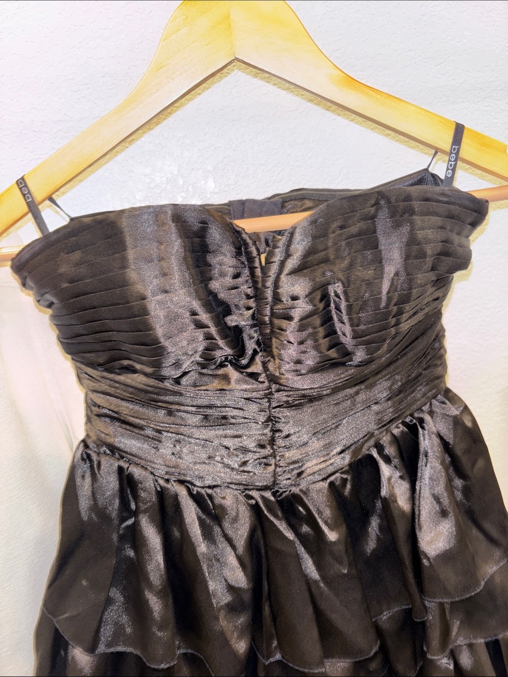2B Bebe Black Strapless Ruffle Cocktail Dress - Picture 4 of 4